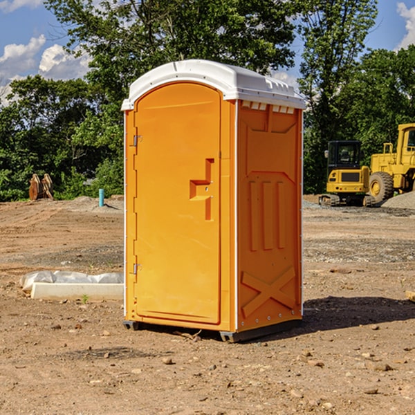 how often are the porta potties cleaned and serviced during a rental period in Merrydale